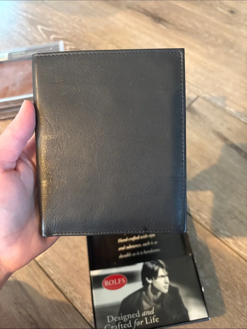 Rolfs Black Leather Men's Bifold Wallet